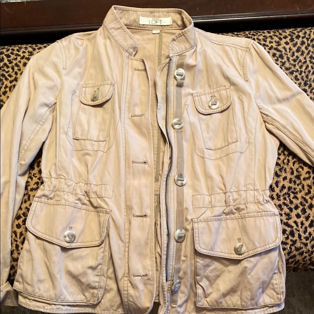 Loft Beige Button-Up Jacket